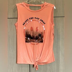 Old Navy 'Skate the Day Away' Graphic Tank Coral Size XL Youth
